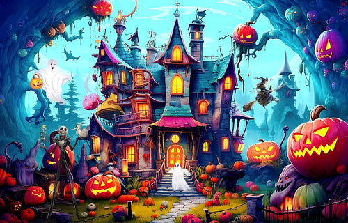 1000 pcs Pumpkin Castle Cartoon Architecture