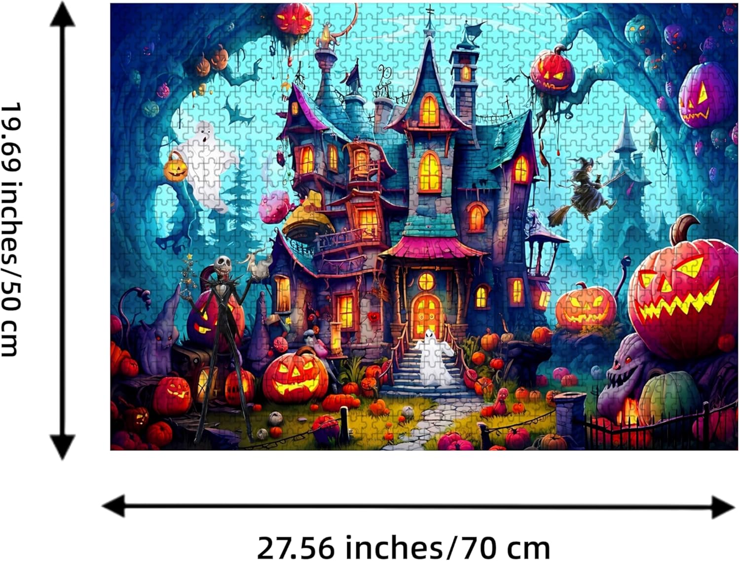 1000 pcs Pumpkin Castle Cartoon Architecture