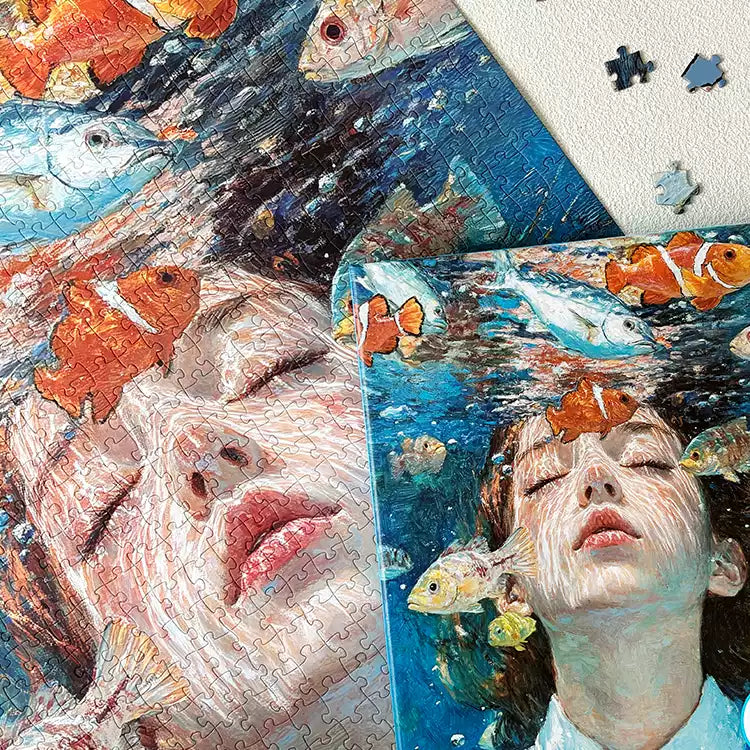 1000pcs Girl And Fish Jigsaw Puzzle