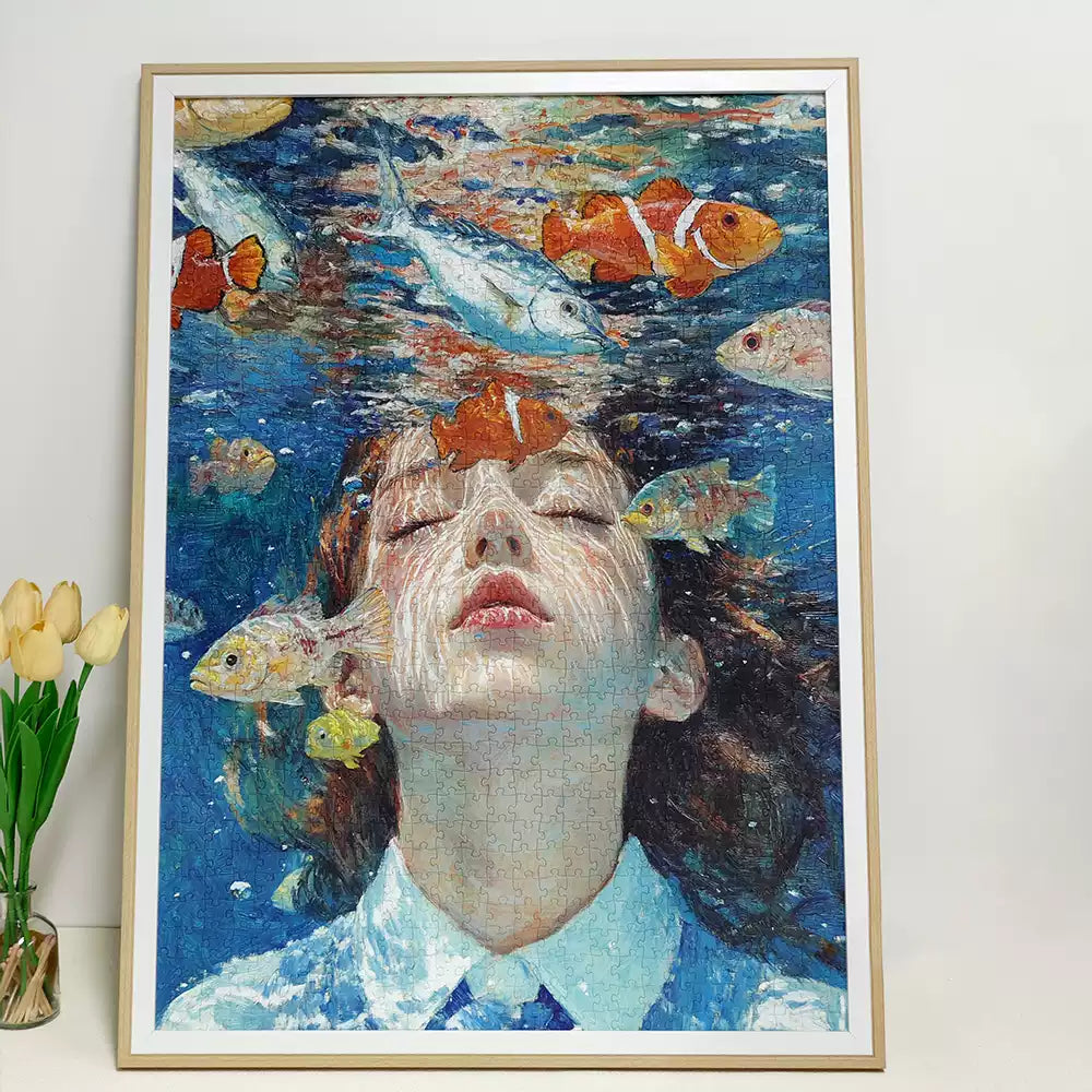 1000pcs Girl And Fish Jigsaw Puzzle